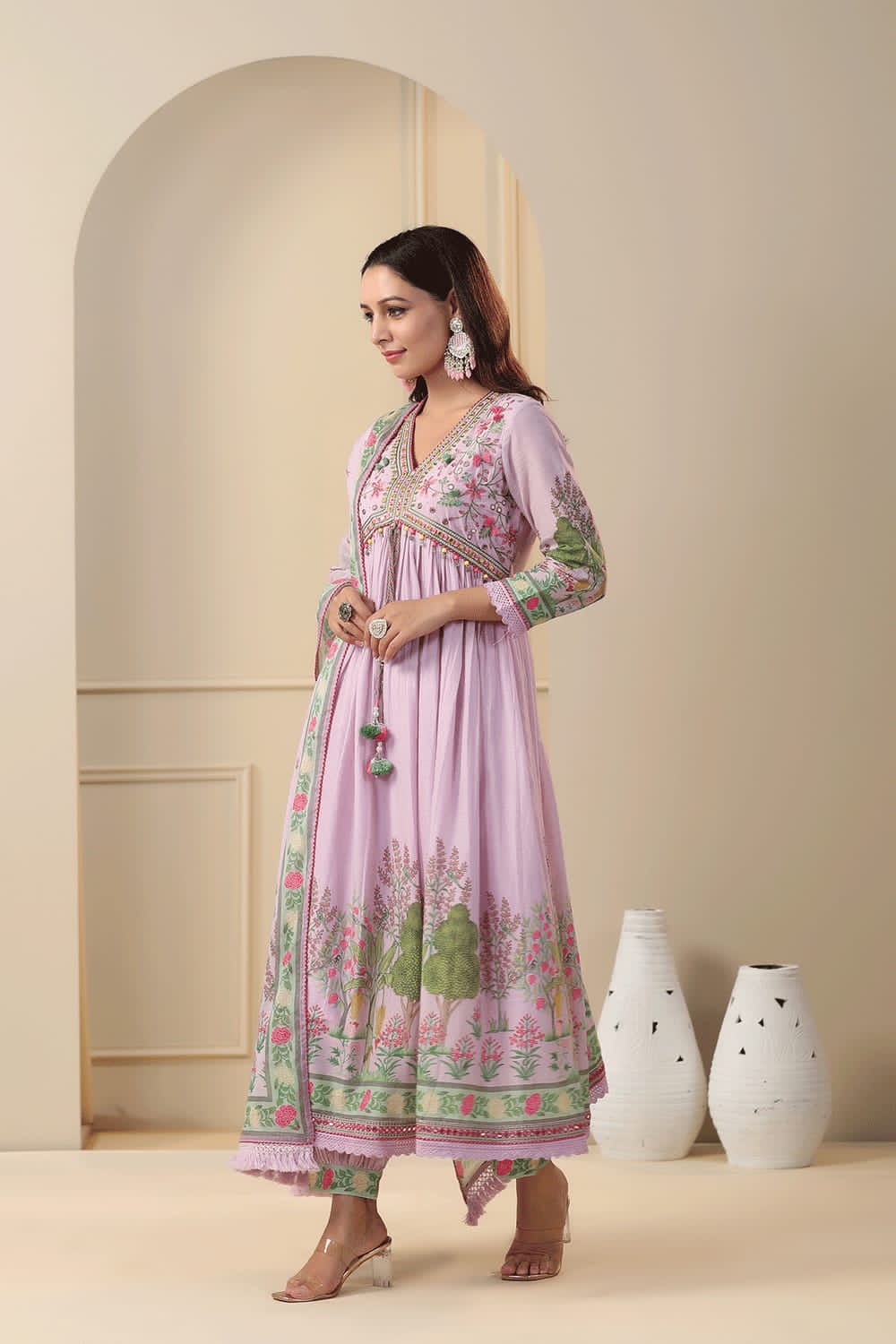 Beautiful Designer Pakistani Muslin Alia Cut Suit