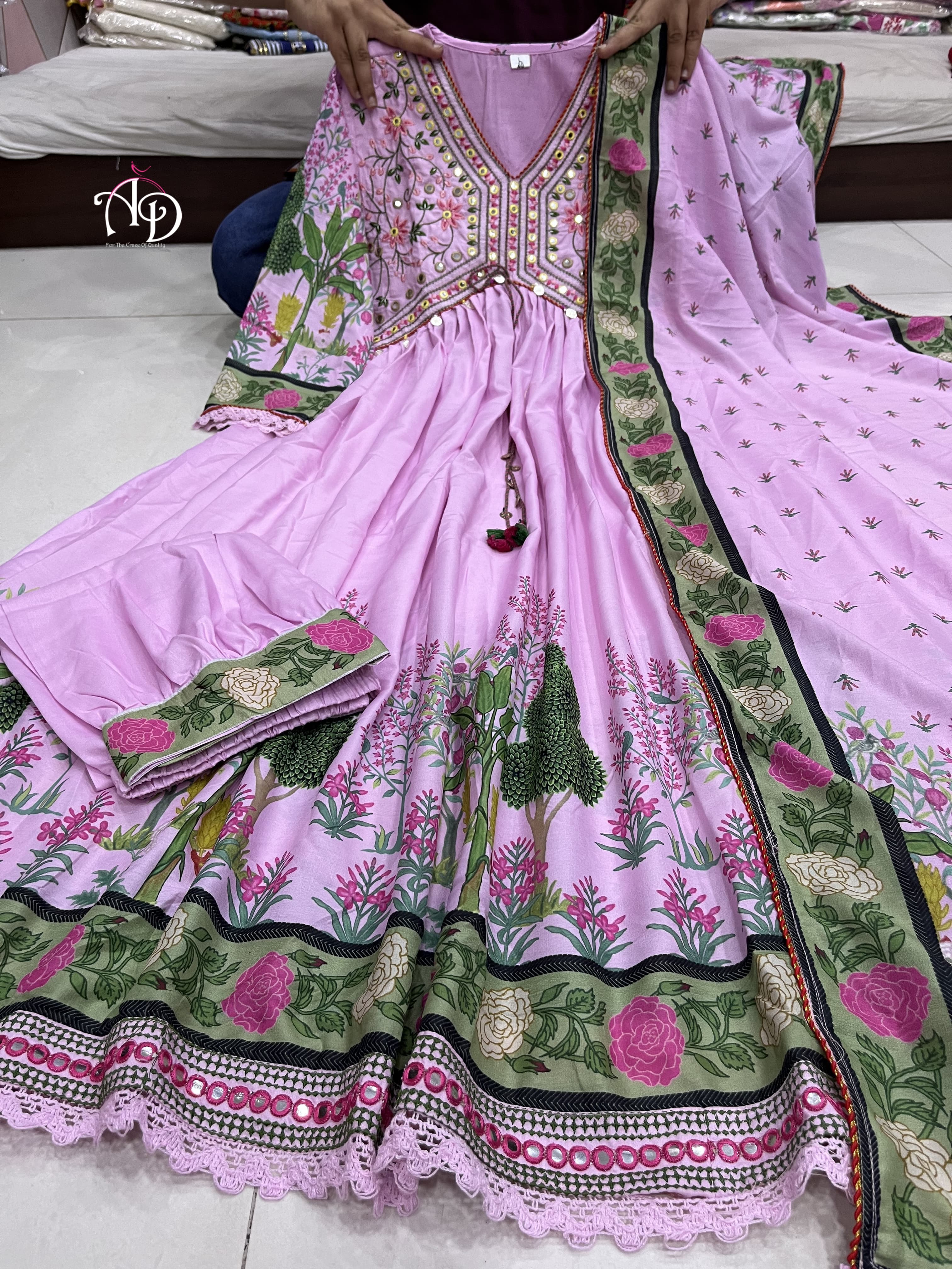 Beautiful Designer Pakistani Muslin Alia Cut Suit