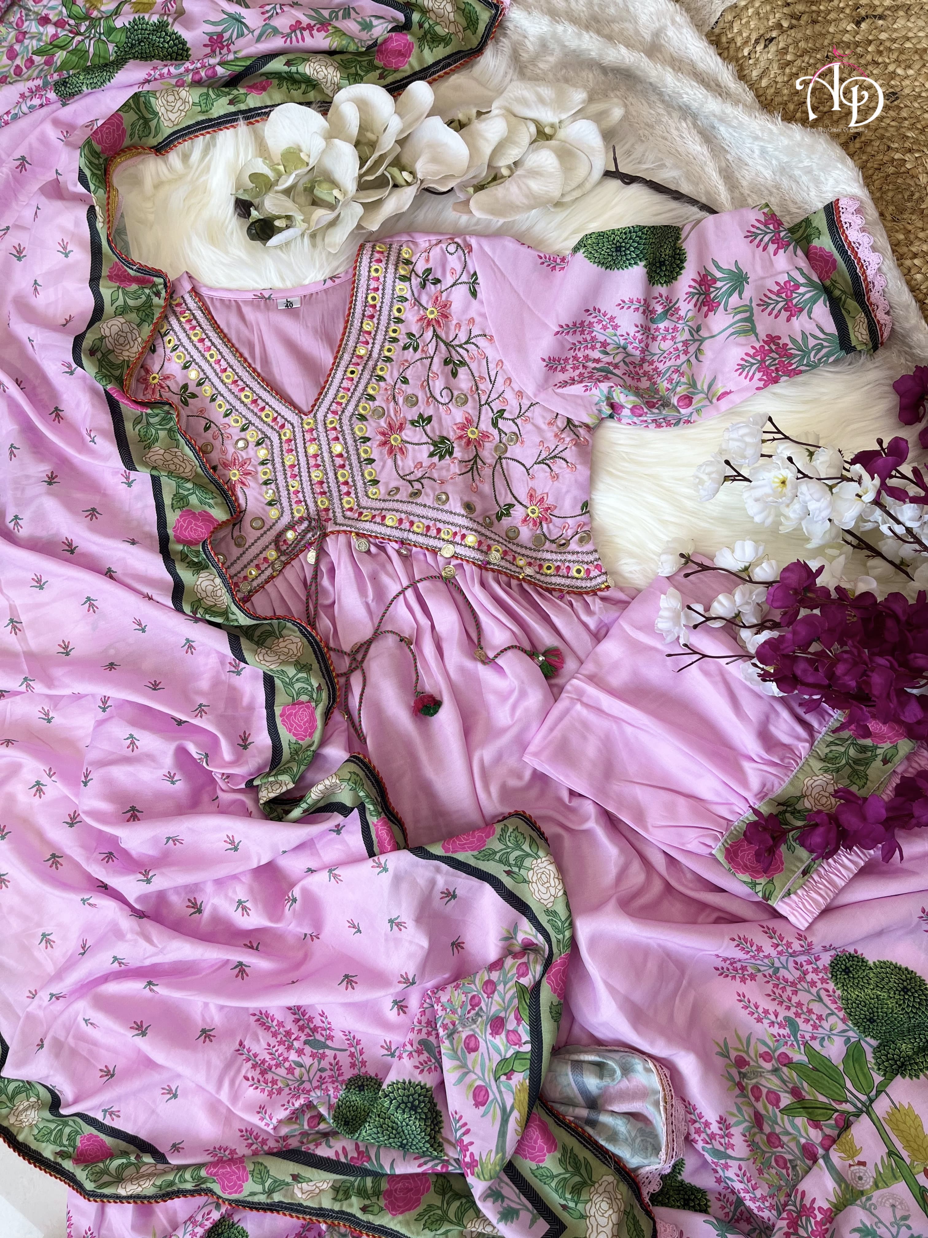 Beautiful Designer Pakistani Muslin Alia Cut Suit