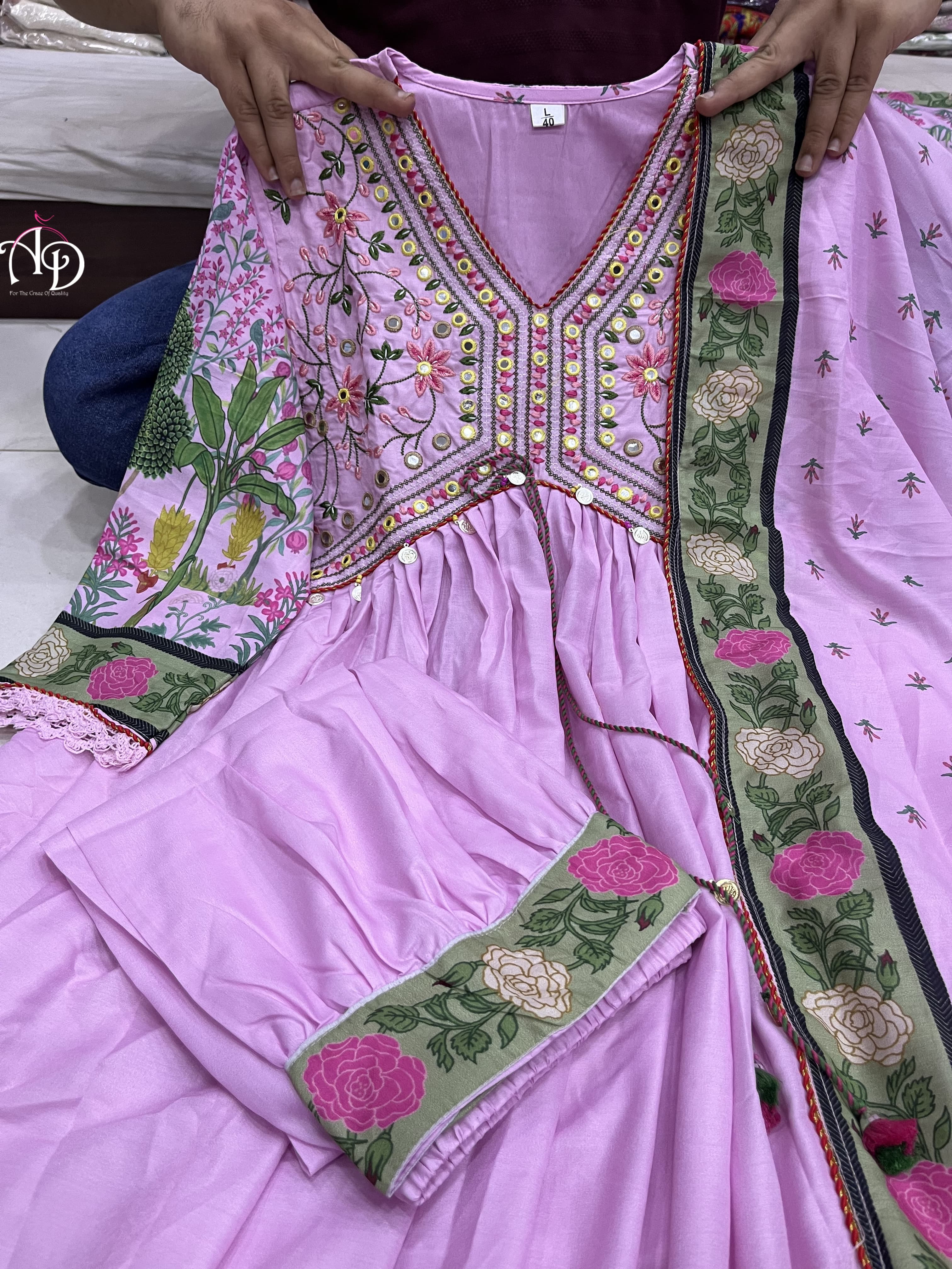 Beautiful Designer Pakistani Muslin Alia Cut Suit