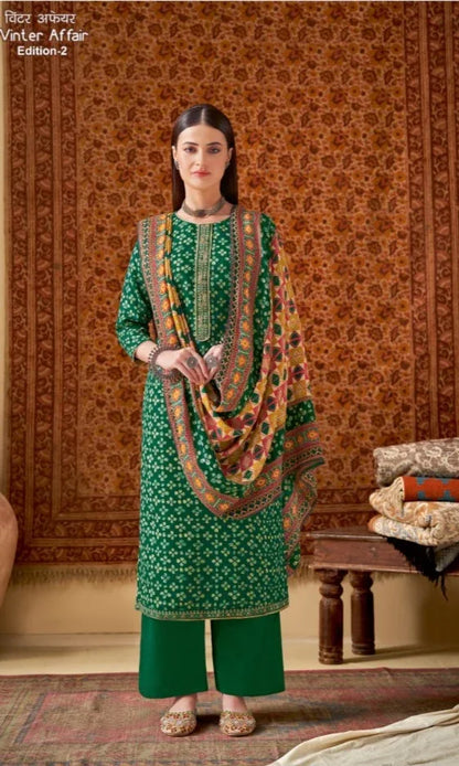Winter Affair-2 Woolen printed and embroidery Salwar Suits By Alok Suit