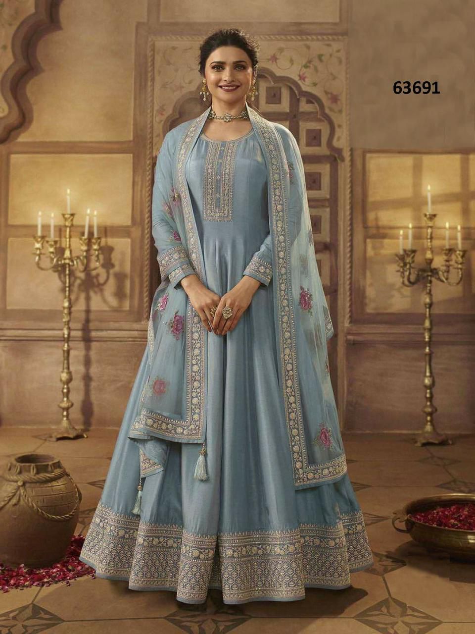 KASEESH NOOR MAHAL BY VINAY FASHION 63691 TO 63698 SERIES DOLA SILK DRESSES