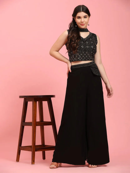 Boutique Designer Pure Georgette Crop Top Lehenga