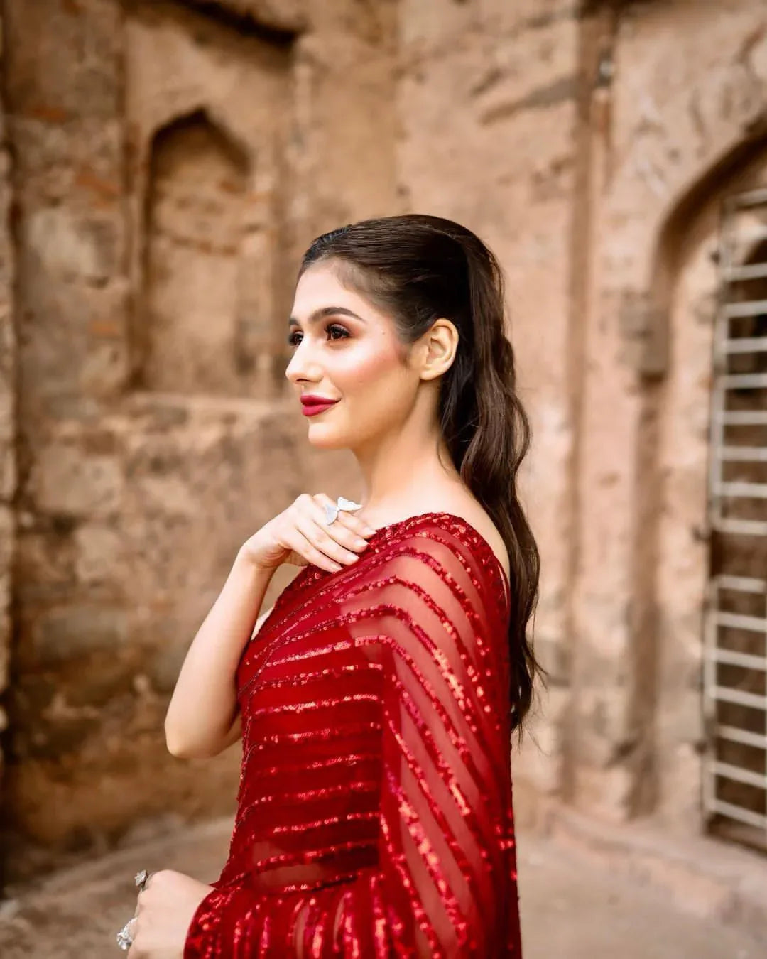 Beautiful Designer Heavy Georgette Exclusive Sequanc Saree Design 5291