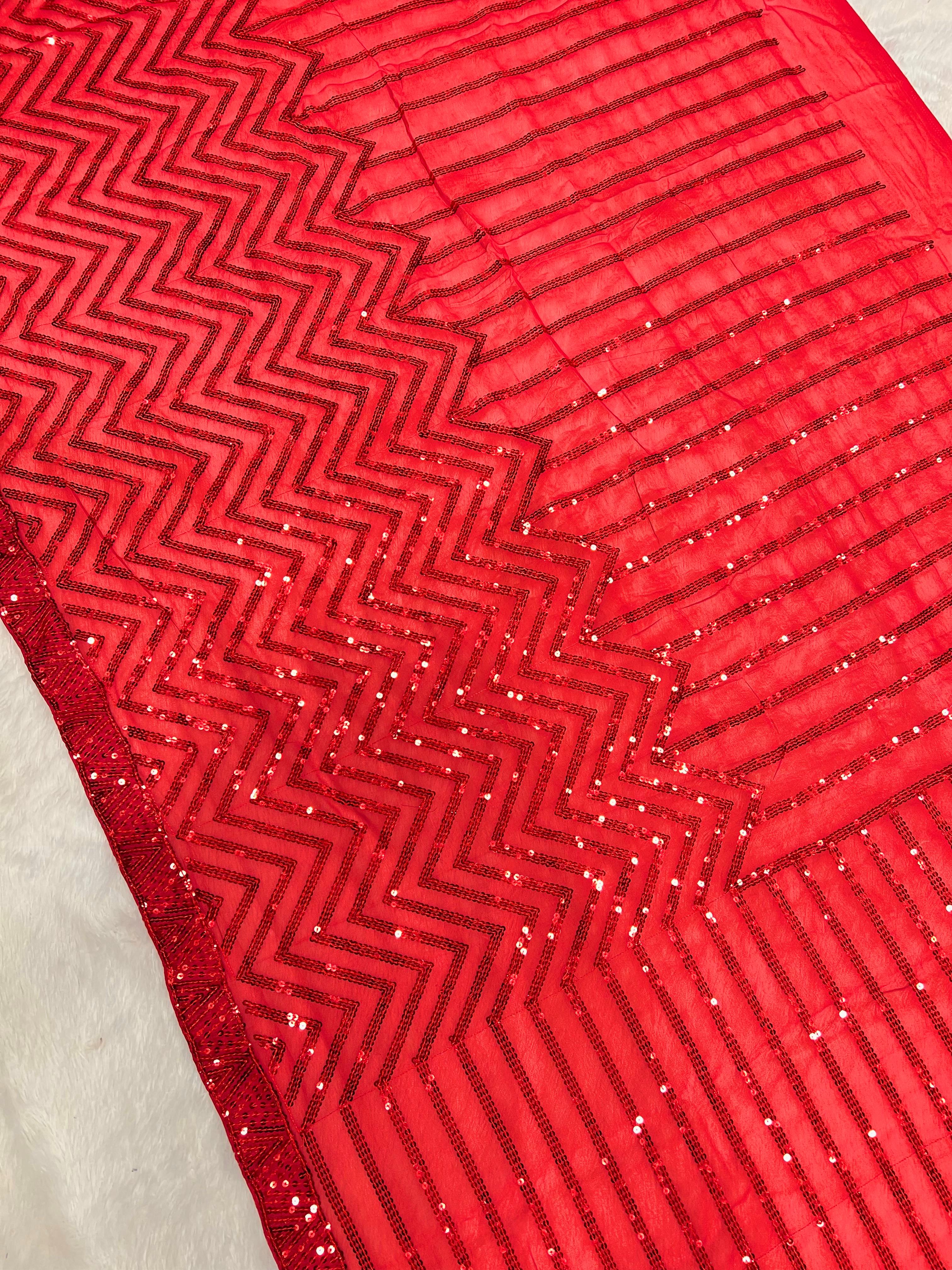 Beautiful Designer Heavy Georgette Exclusive Sequanc Saree Design 5291