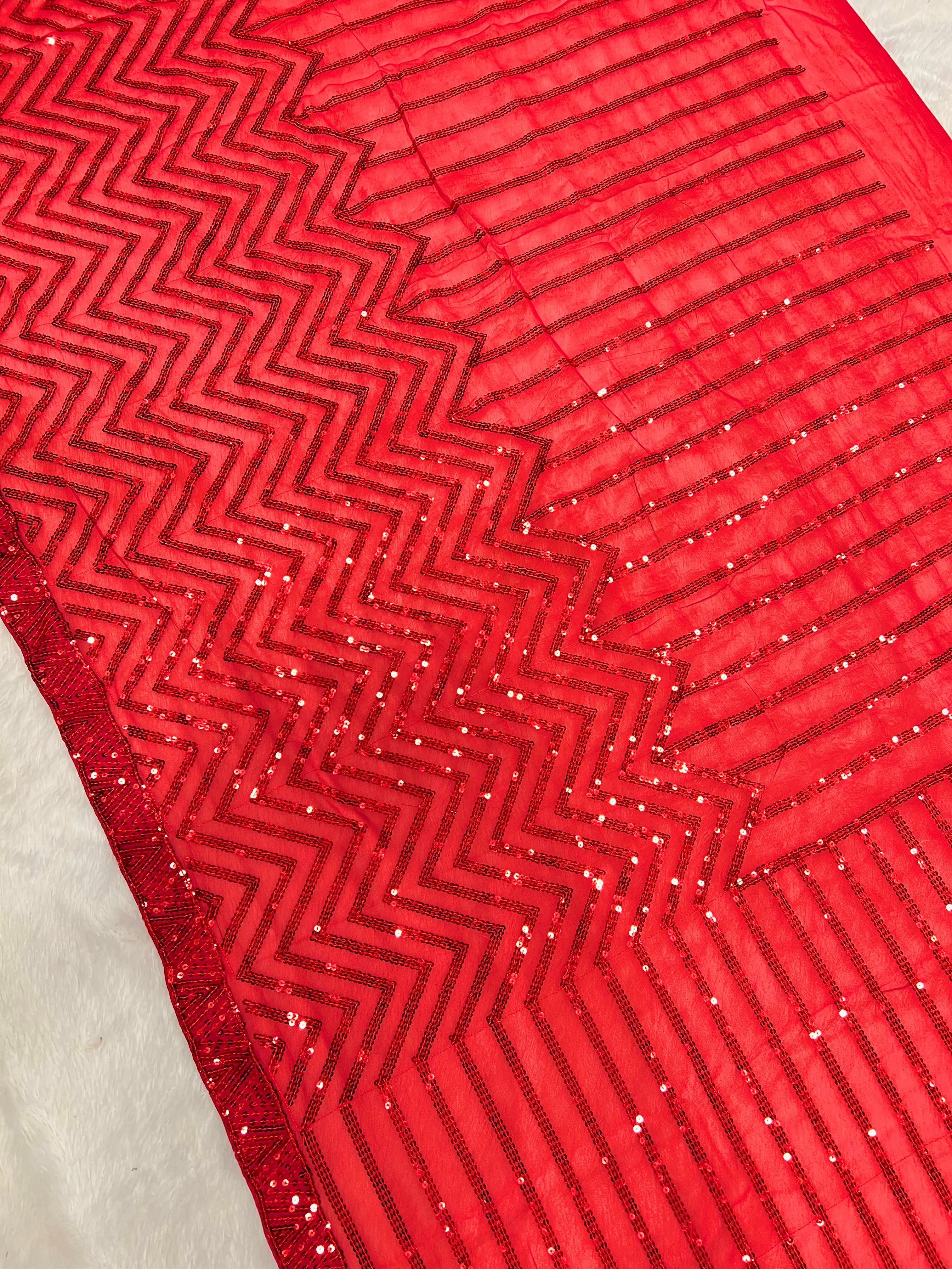 Beautiful Designer Heavy Georgette Exclusive Sequanc Saree Design 5291
