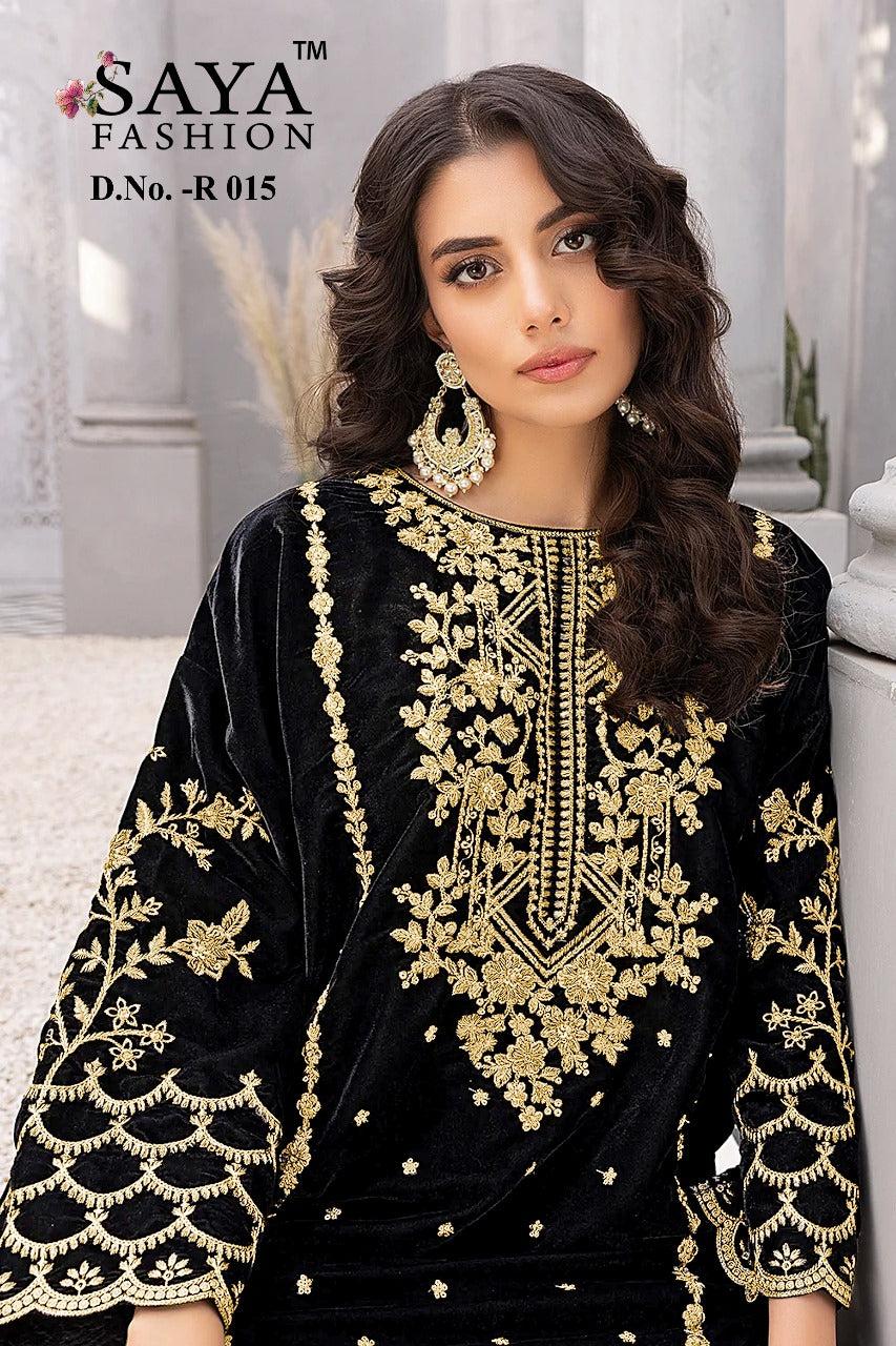 Saya R 015 Velvet Pashmina Wear Salwar Kameez Wholesale catalog