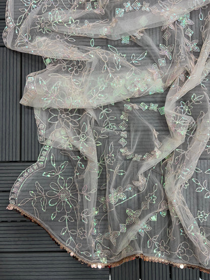 Beautiful Designer Heavy Georgette Exclusive Sequanc Saree Design 5300