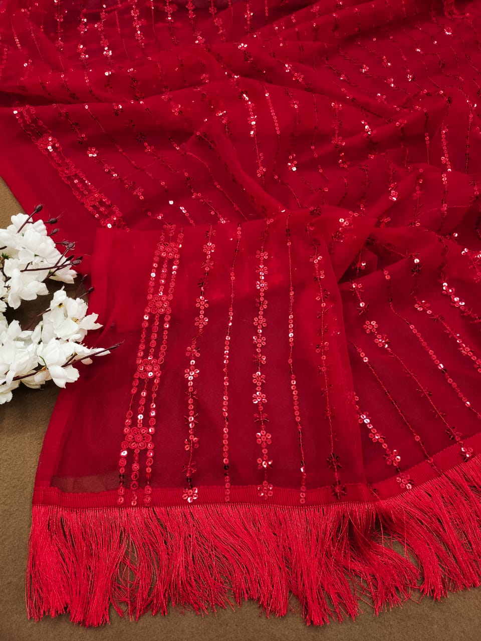 Beautiful Designer Heavy Butterfly Net Exclusive Sequanc Saree Design 5055