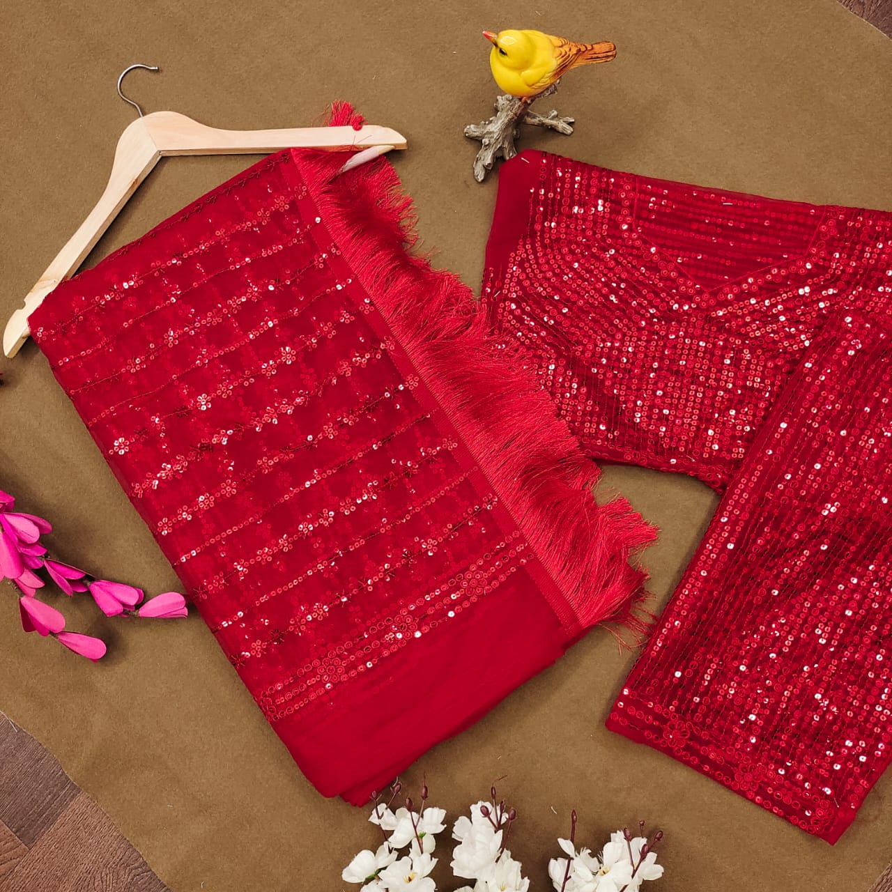 Beautiful Designer Heavy Butterfly Net Exclusive Sequanc Saree Design 5055