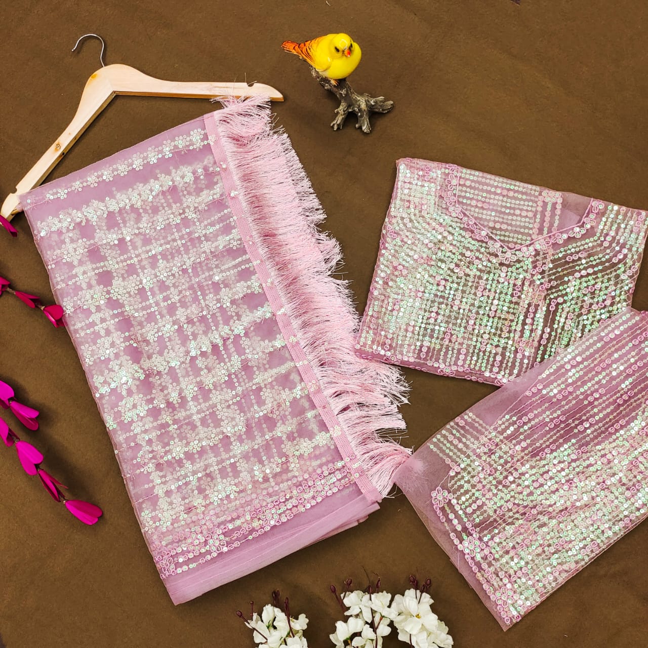 Beautiful Designer Heavy Butterfly Net Exclusive Sequanc Saree Design 5055