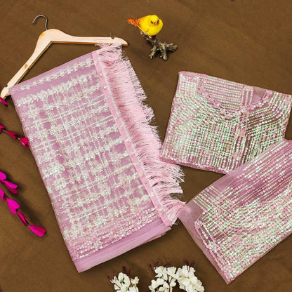 Beautiful Designer Heavy Butterfly Net Exclusive Sequanc Saree Design 5055