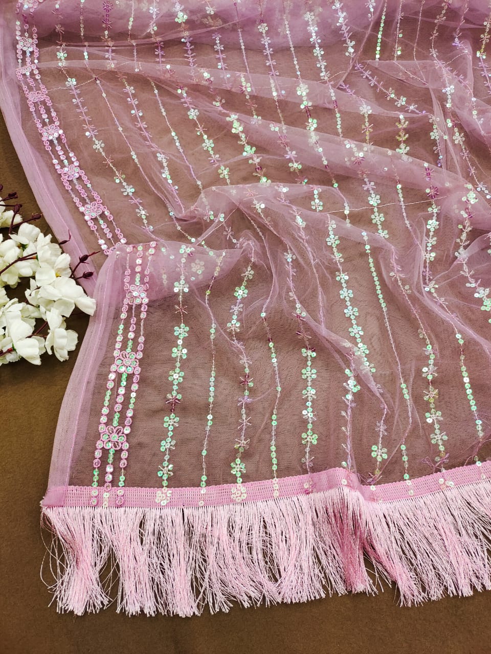 Beautiful Designer Heavy Butterfly Net Exclusive Sequanc Saree Design 5055