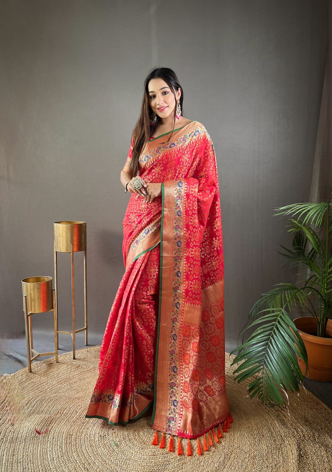 Ready To Wear 1 Minute drape in Pure bandhej Patola Silk Saree