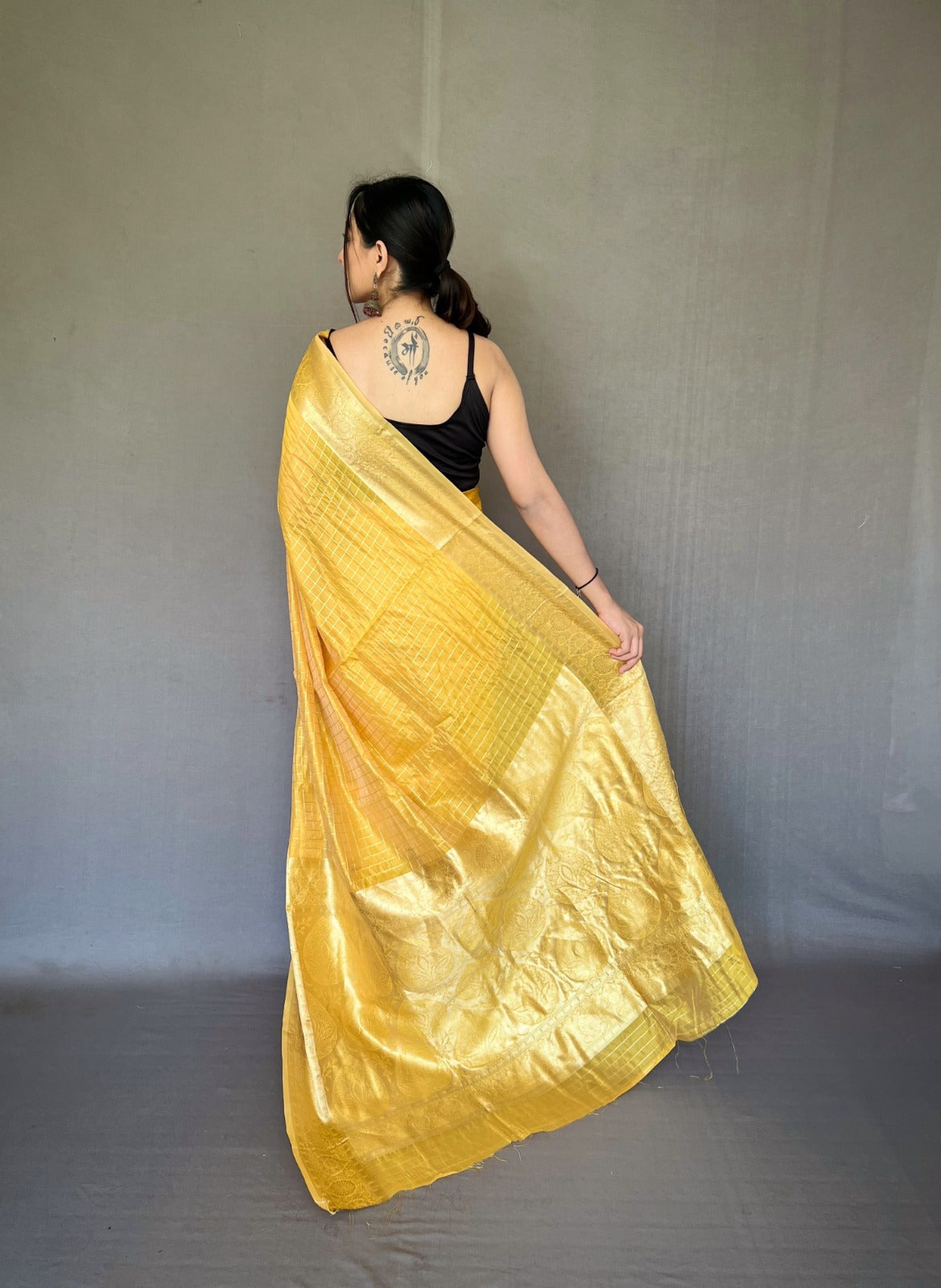 Beautiful Designer Organza Checks Saree