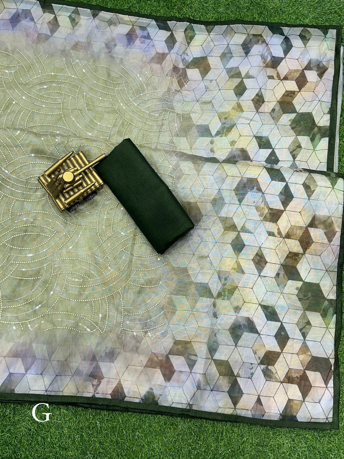 Beautiful Designer Pure Organza Saree (1399 X 05)