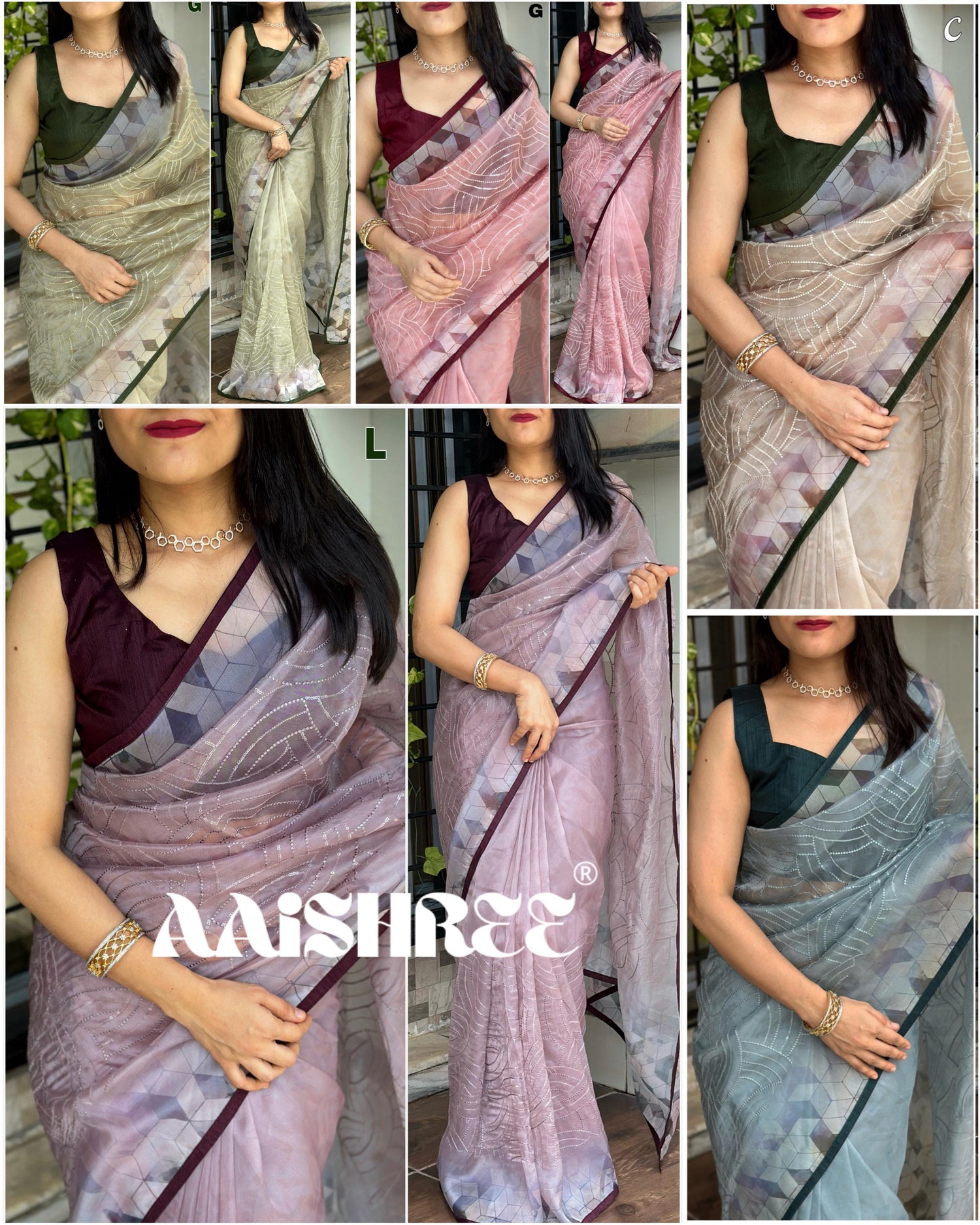 Beautiful Designer Pure Organza Saree (1399 X 05)