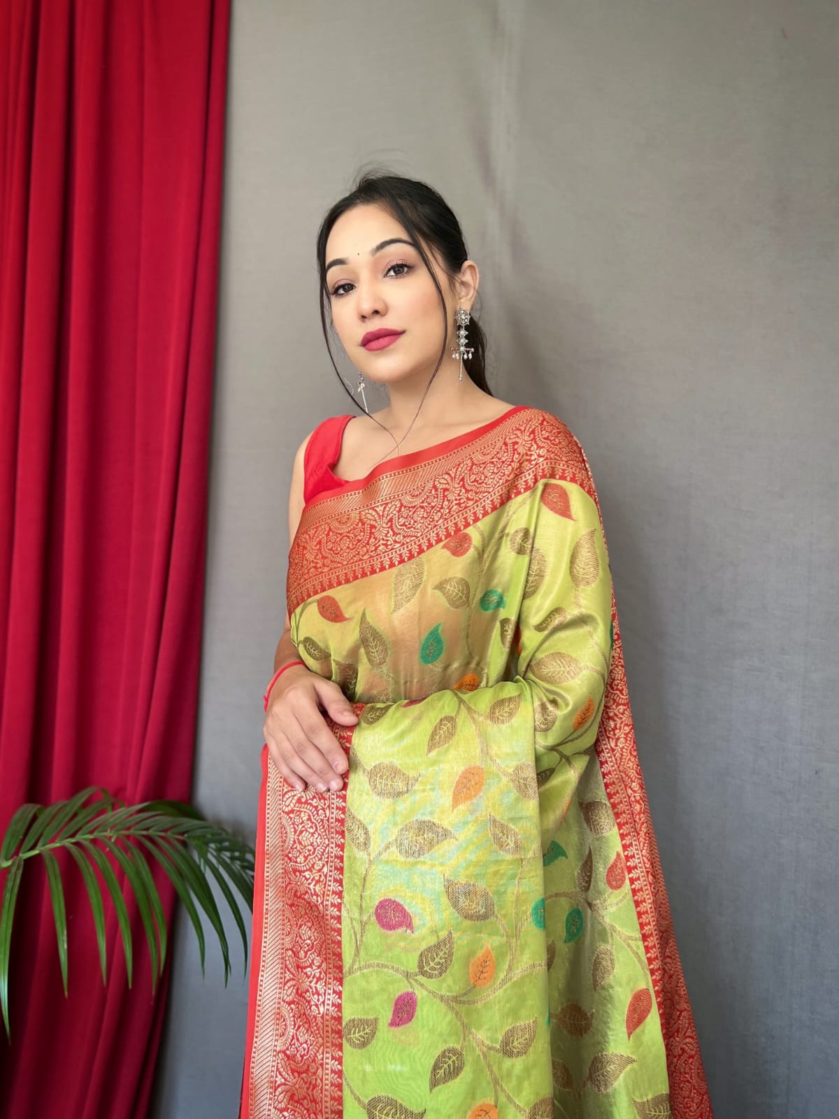 Beautiful Designer Sitara Jaal Pure Tissue Silk Saree