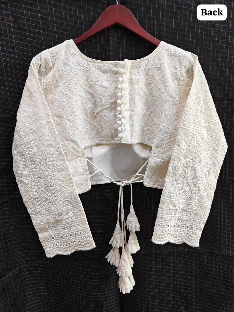 Designer Hakoba Pompom Pure Camric Hakoba Zara Blouse
