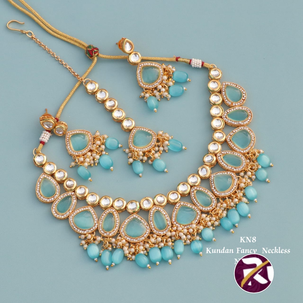 Beautiful Kundan and Stone Necklace Set with Earrings