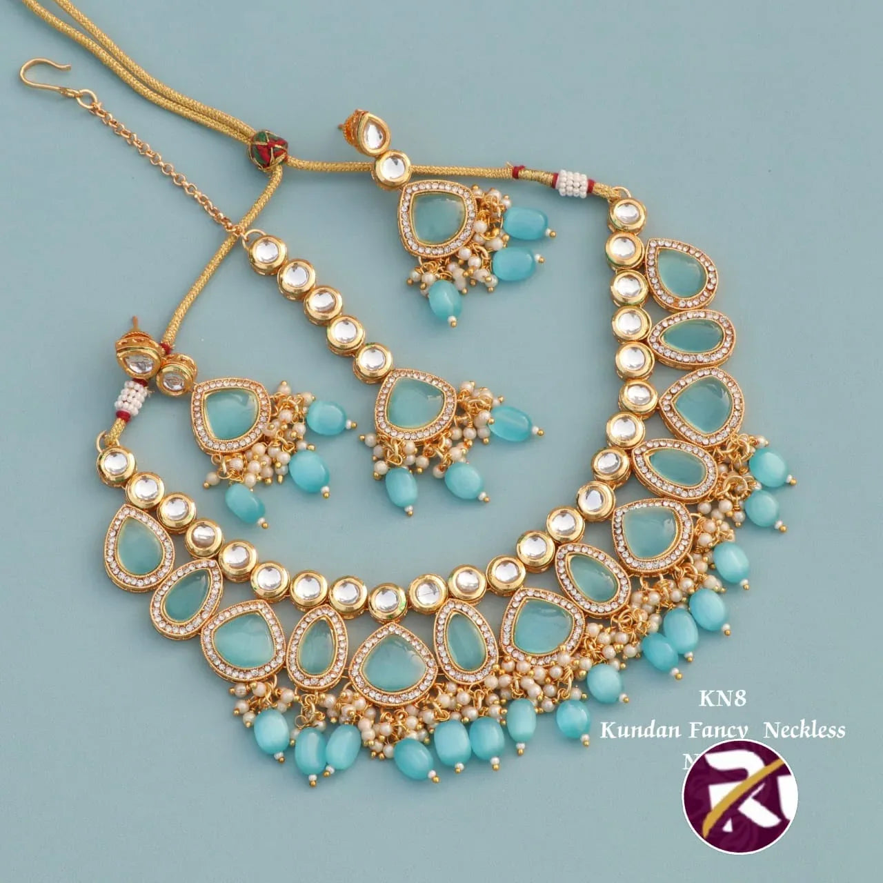 Beautiful Kundan and Stone Necklace Set with Earrings