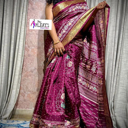 Beautiful Premium Bandhej Special Dola Silk Viscos Border Saree (799x6)