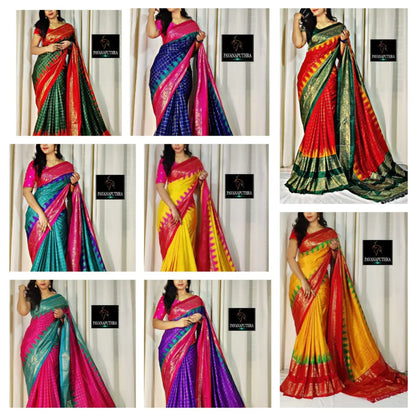 Beautiful Premium Patola Hevy Dola Silk Saree  (550x8)