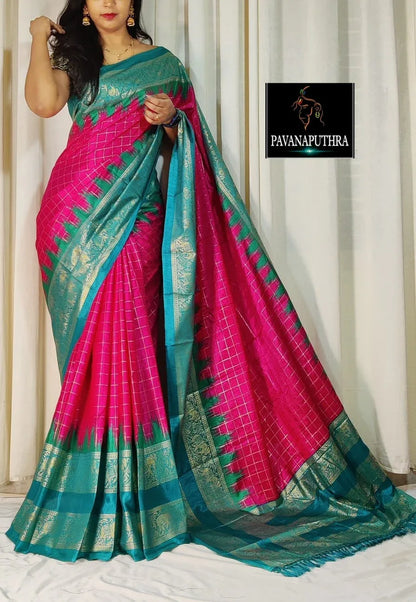 Beautiful Premium Patola Hevy Dola Silk Saree  (550x8)