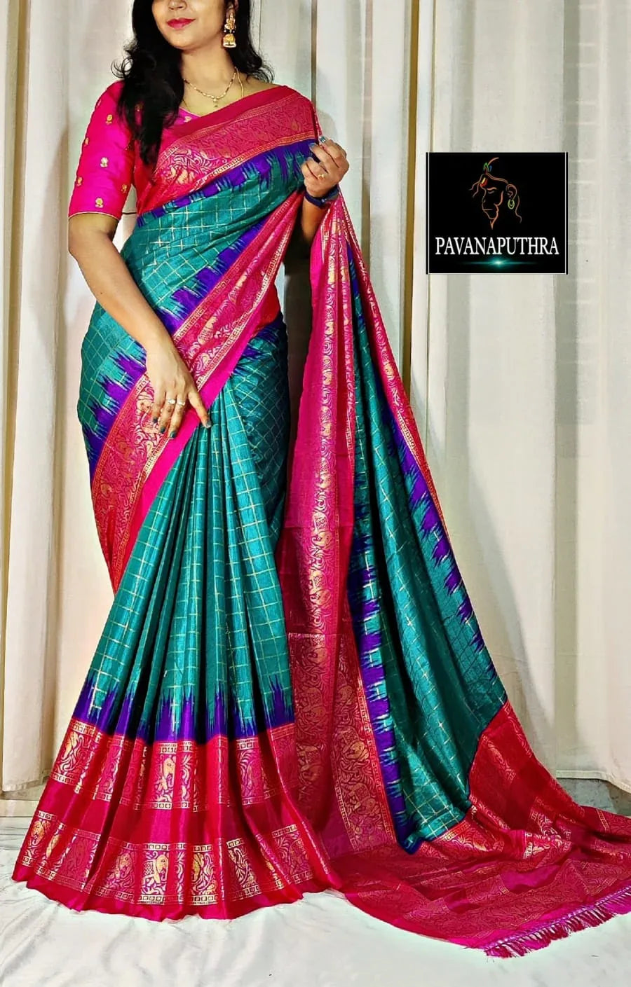 Beautiful Premium Patola Hevy Dola Silk Saree  (550x8)