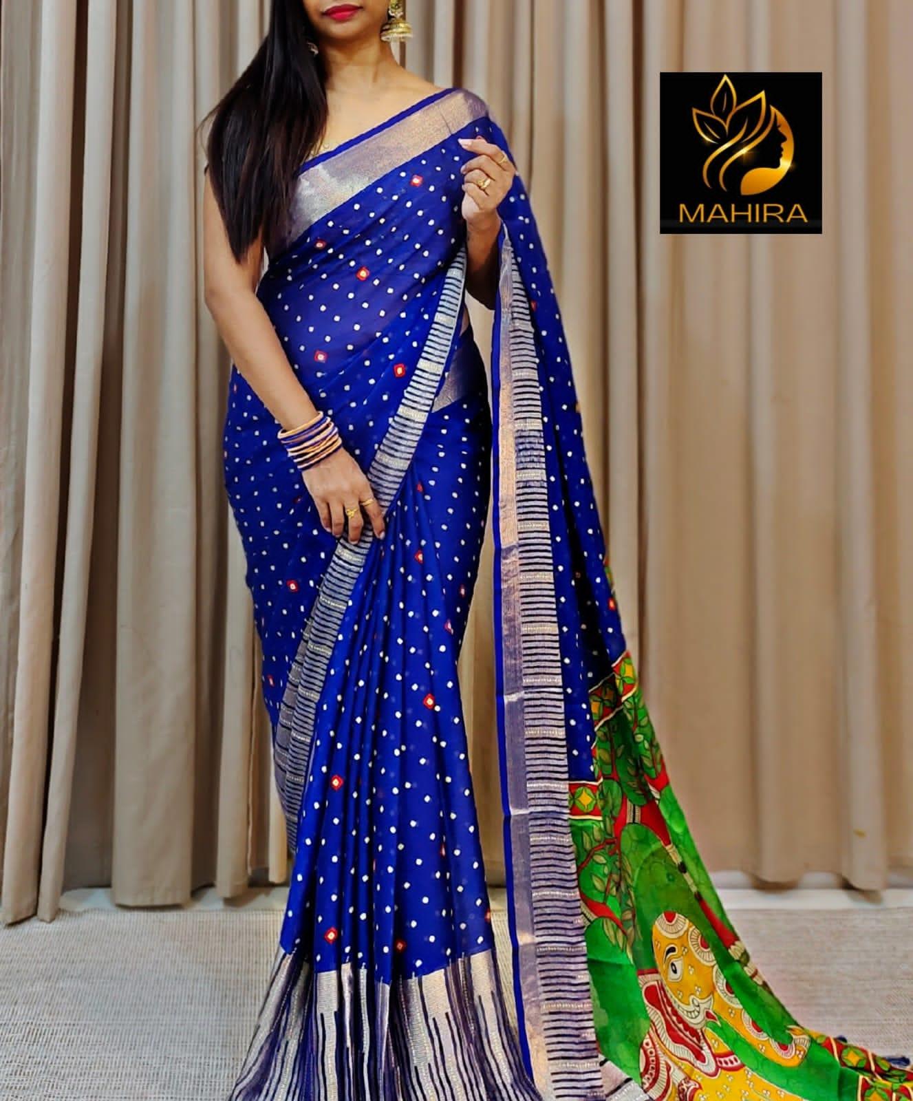 Beautiful Premium Bandhani Chiffon Saree (699x8)