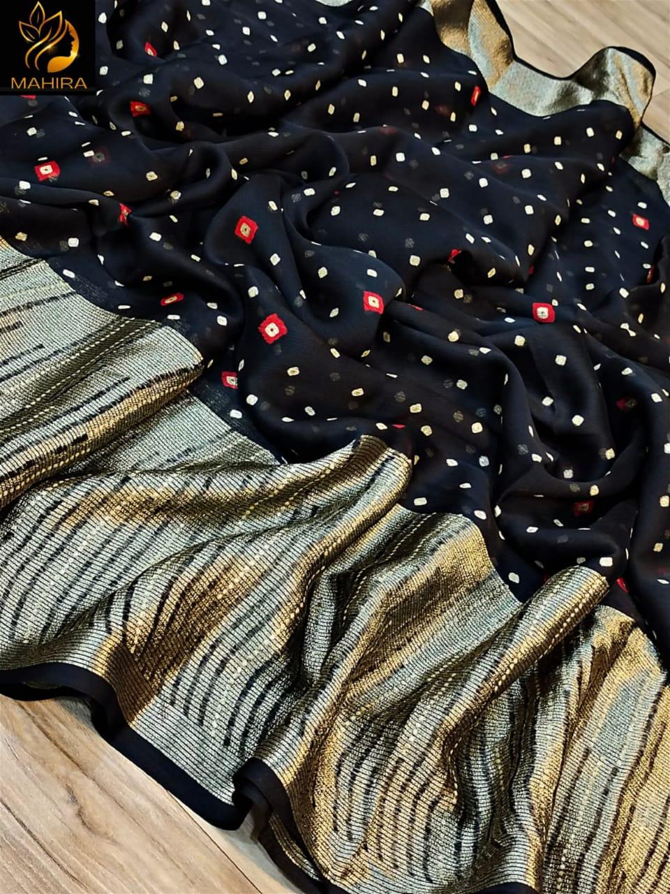 Beautiful Premium Bandhani Chiffon Saree (699x8)
