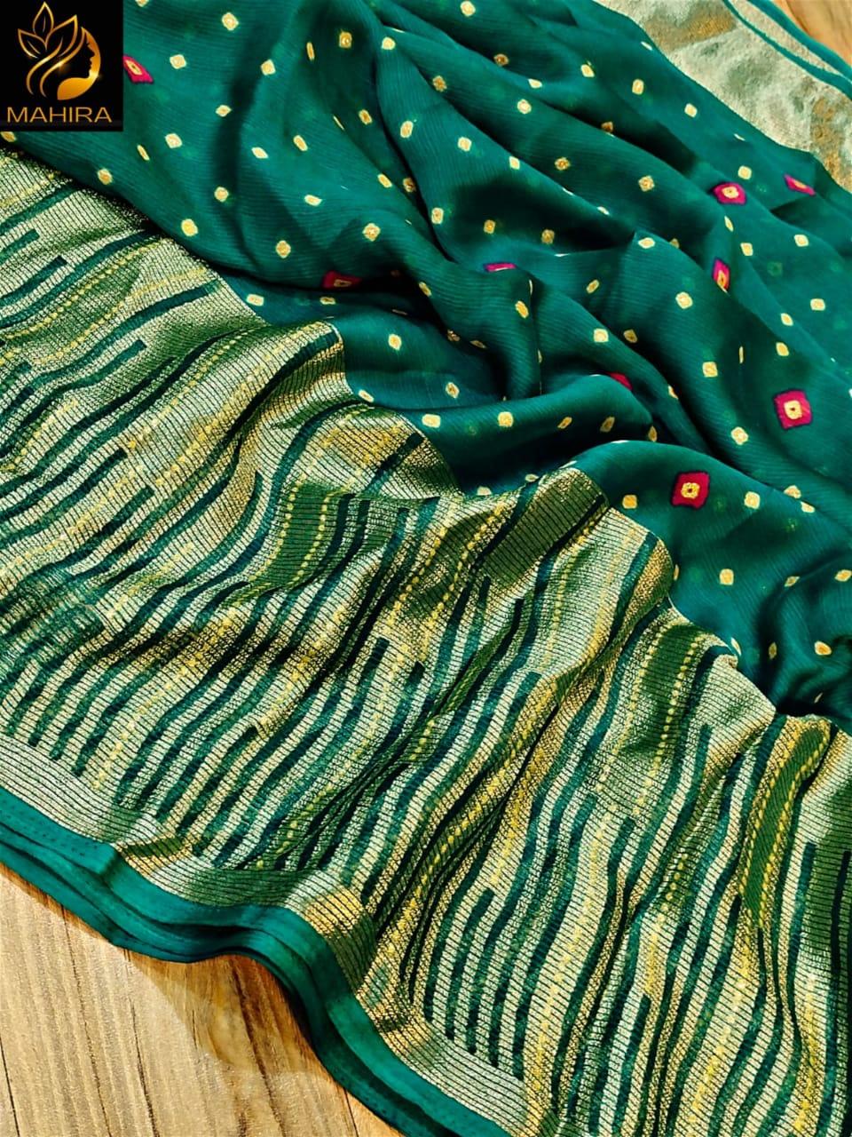 Beautiful Premium Bandhani Chiffon Saree (699x8)