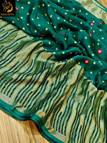 Beautiful Premium Bandhani Chiffon Saree (699x8)