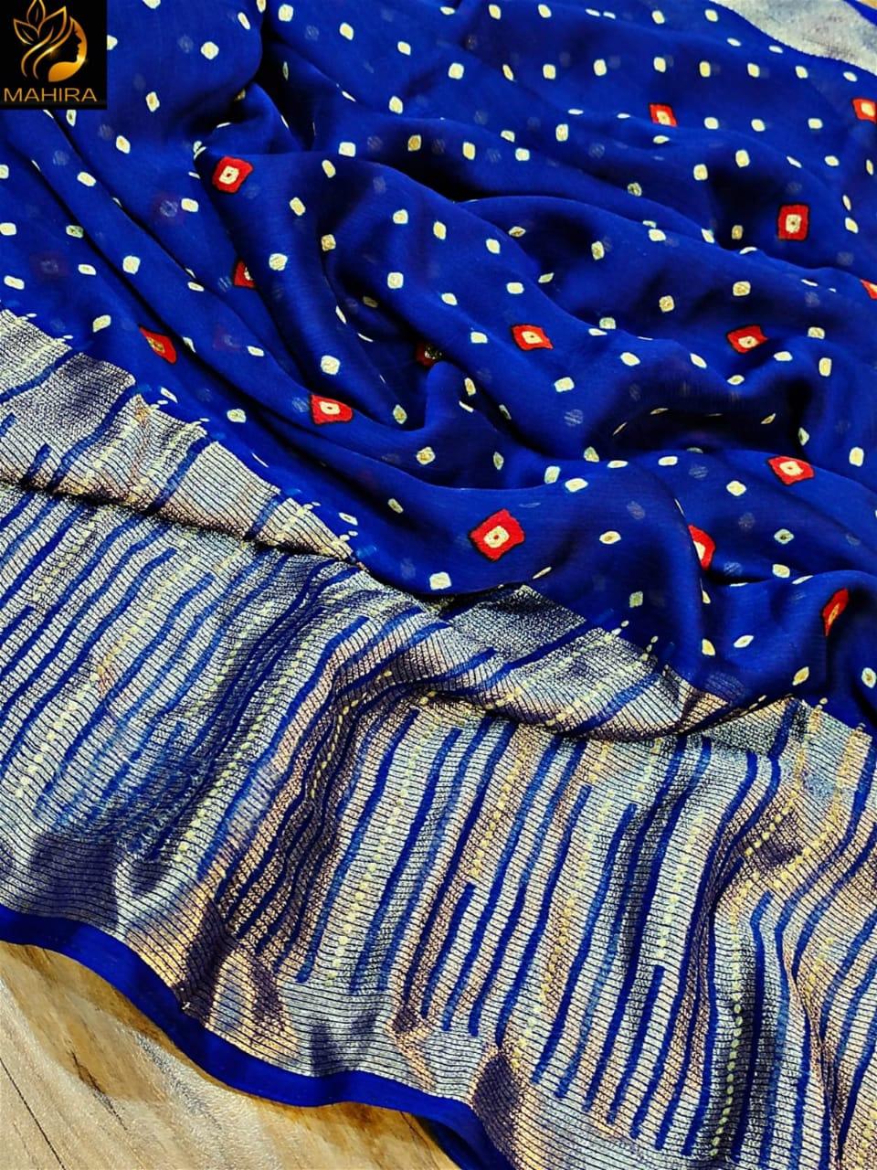 Beautiful Premium Bandhani Chiffon Saree (699x8)