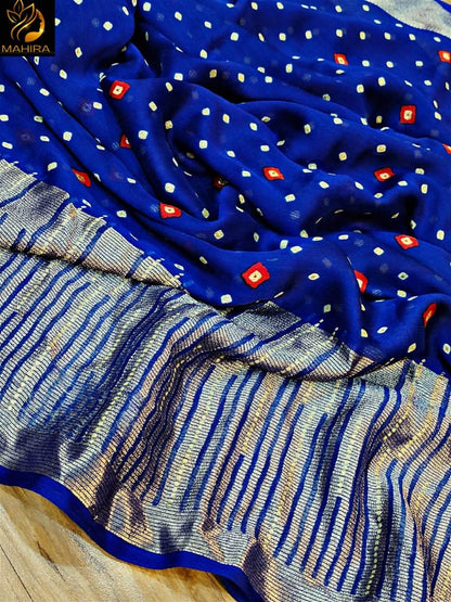 Beautiful Premium Bandhani Chiffon Saree (699x8)