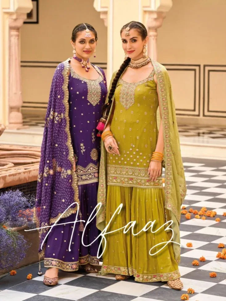 Eba Lifestyle Alfaaz Wedding Wear Embroidery Work Kurti Plazo