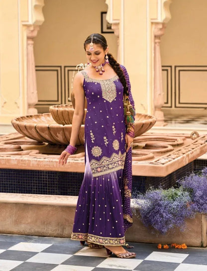 Eba Lifestyle Alfaaz Wedding Wear Embroidery Work Kurti Plazo