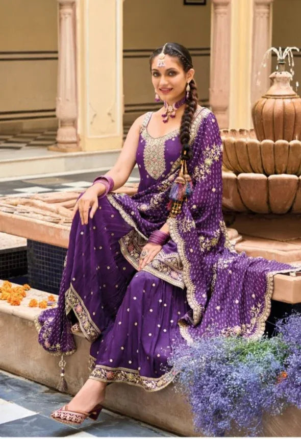 Eba Lifestyle Alfaaz Wedding Wear Embroidery Work Kurti Plazo