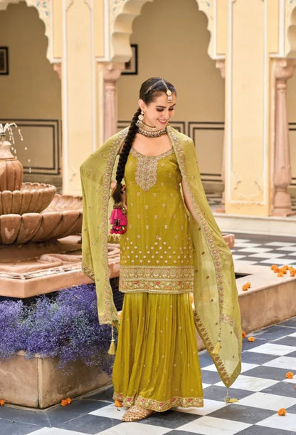 Eba Lifestyle Alfaaz Wedding Wear Embroidery Work Kurti Plazo