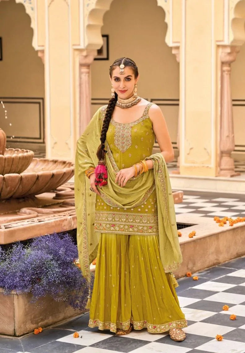 Eba Lifestyle Alfaaz Wedding Wear Embroidery Work Kurti Plazo