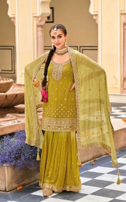 Eba Lifestyle Alfaaz Wedding Wear Embroidery Work Kurti Plazo