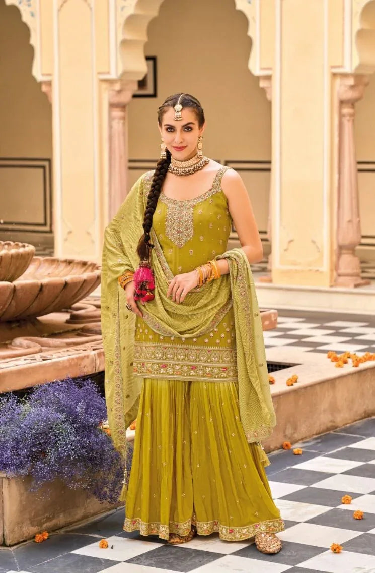 Eba Lifestyle Alfaaz Wedding Wear Embroidery Work Kurti Plazo