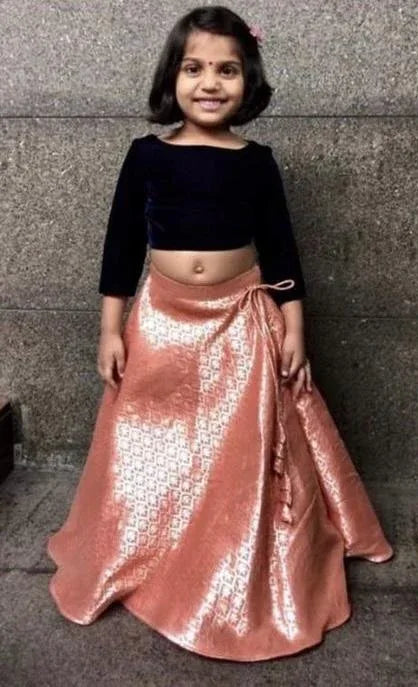 Beautiful Designer Kids Crop Top Pure Heavy Silk