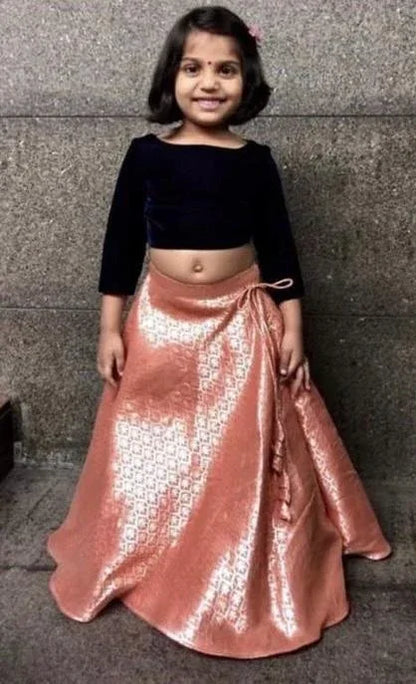Beautiful Designer Kids Crop Top Pure Heavy Silk
