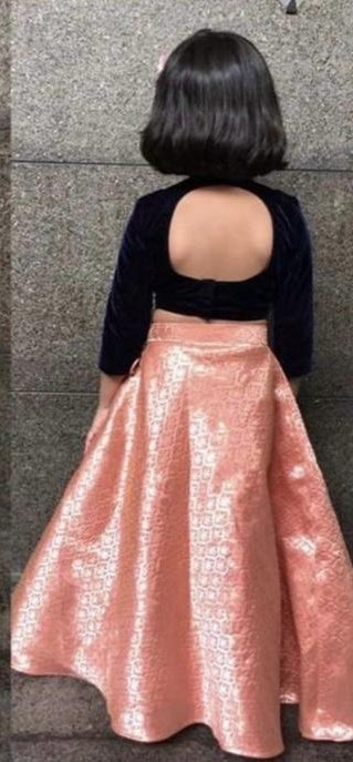 Beautiful Designer Kids Crop Top Pure Heavy Silk