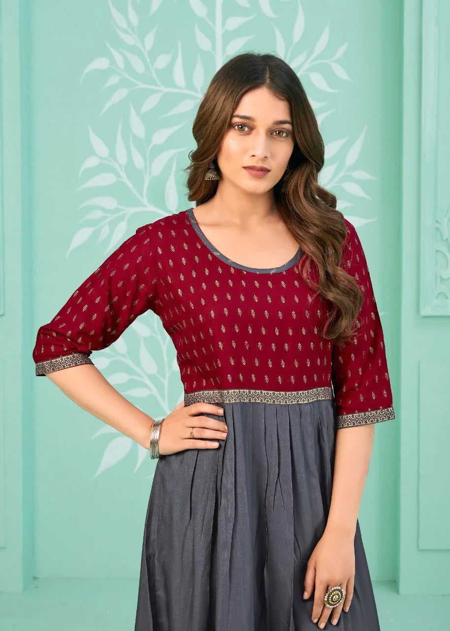Nayanthara V-5 Gown Pattern Kurti (699x06)
