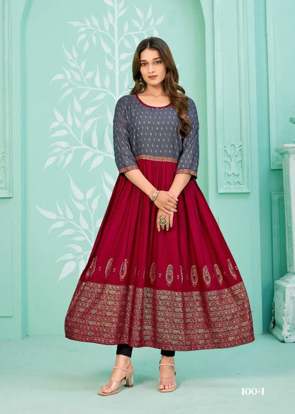 Nayanthara V-5 Gown Pattern Kurti (699x06)