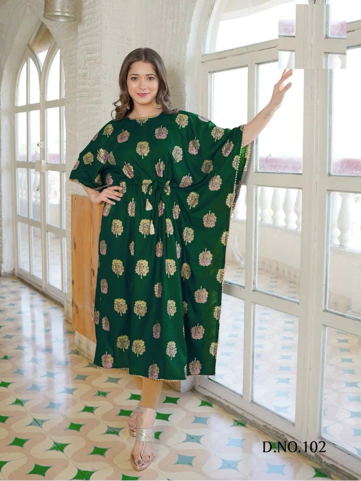 Kaftan Vol 5 Rayon Gold Print Kaftan (549x4)
