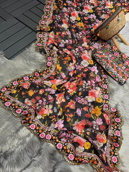 Beautiful Designer Soft Georgette Prachi Digital Print Saree