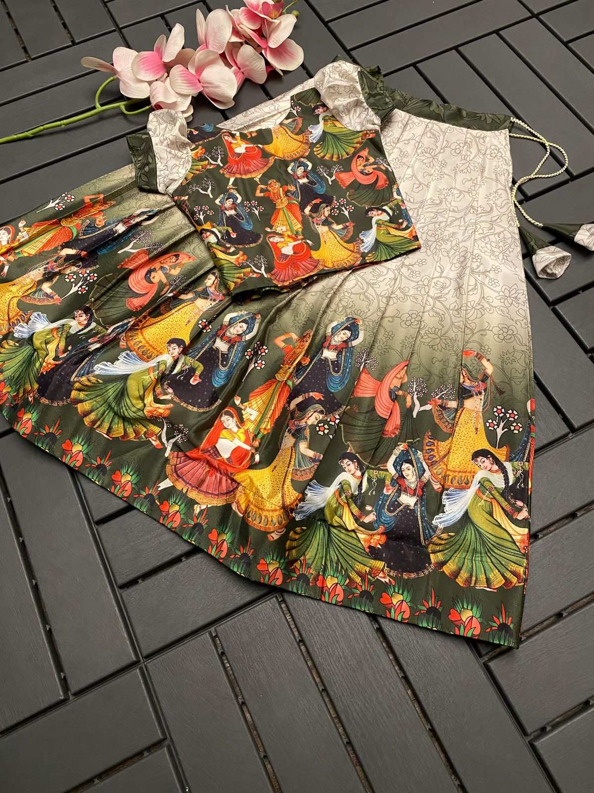 Beautiful Designer Kids Crop Top Lehenga Choli